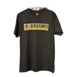 Boston Bruins NHL Official T Shirt Unisex Charcoal Gray Medium Short Sleeve